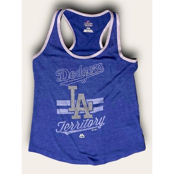 Dodgers LA Territory Racer Back Shirt Lightweight EUC Magestic Fan Fashion - Picture 1 of 8
